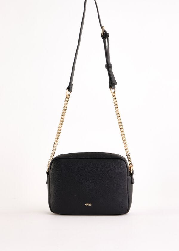 Borsa crossbody nera in similpelle