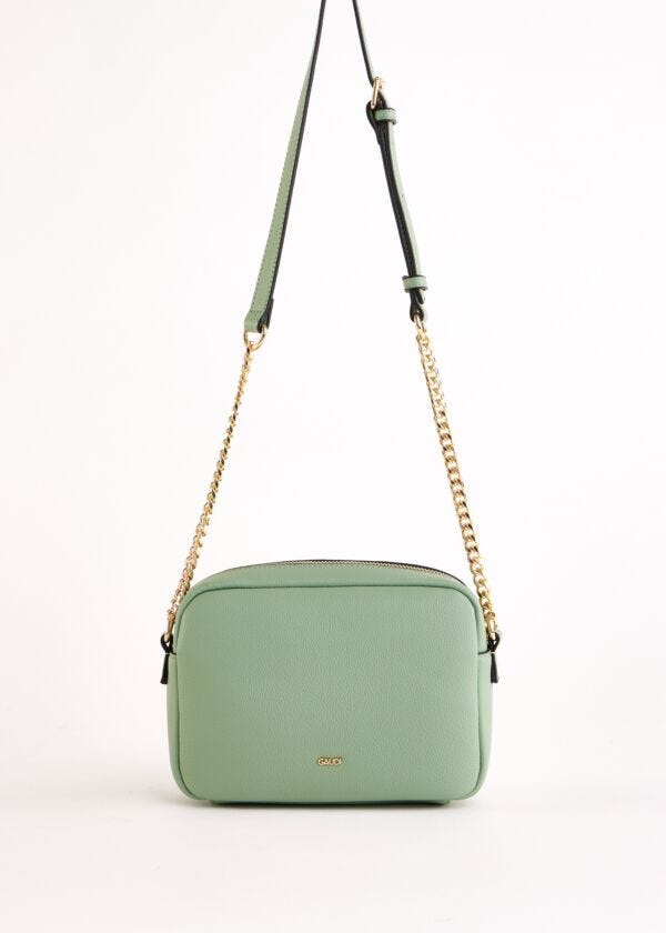 Borsa crossbody verde in similpelle