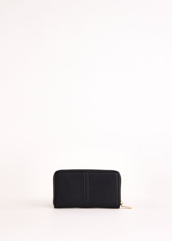 Black zip-around wallet
