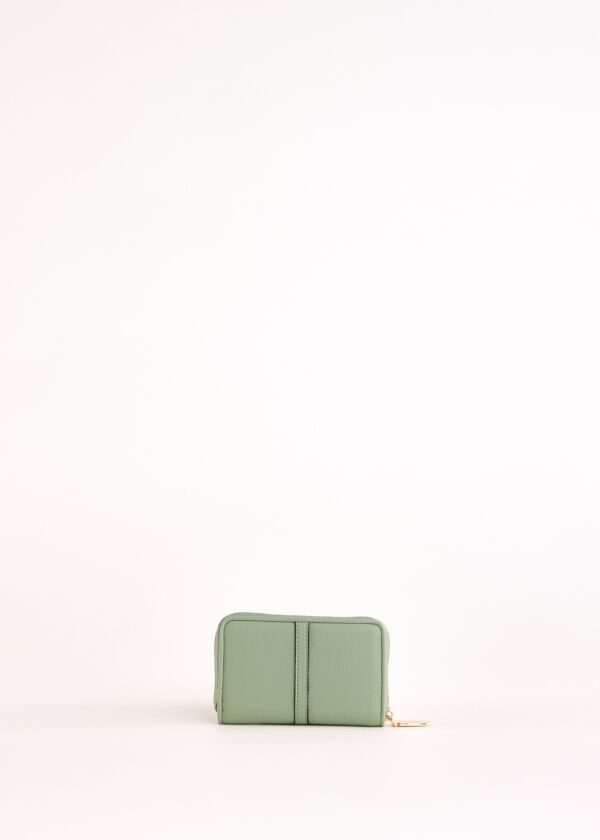 Green zip-around wallet