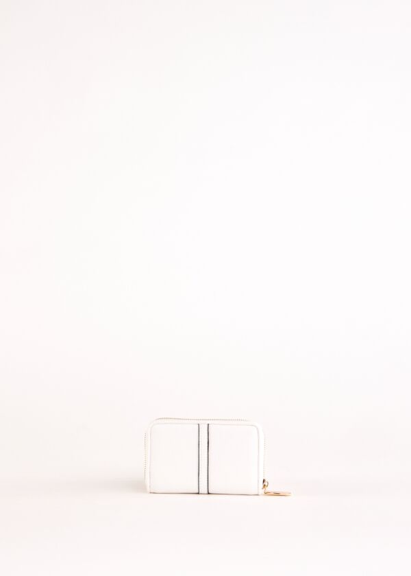 White zip-around wallet