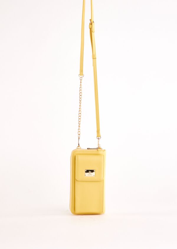 Yellow faux-leather phone holder Gaudì Fashion