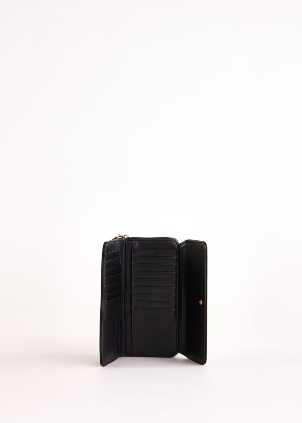 Black zip-around wallet