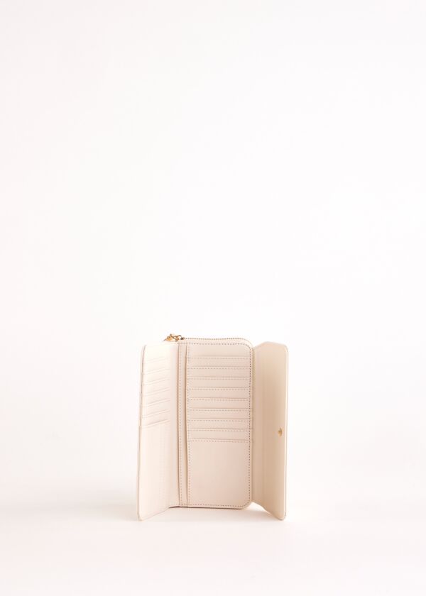 White zip-around wallet