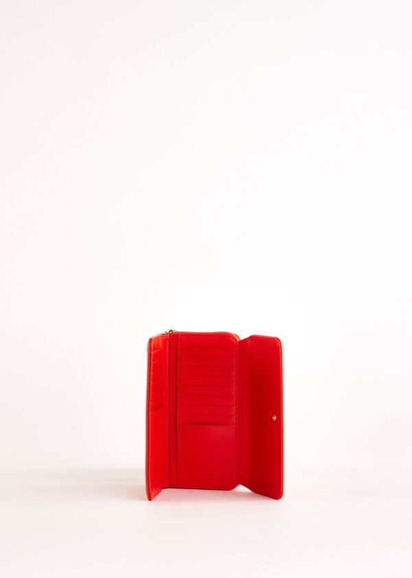 Red zip-around wallet