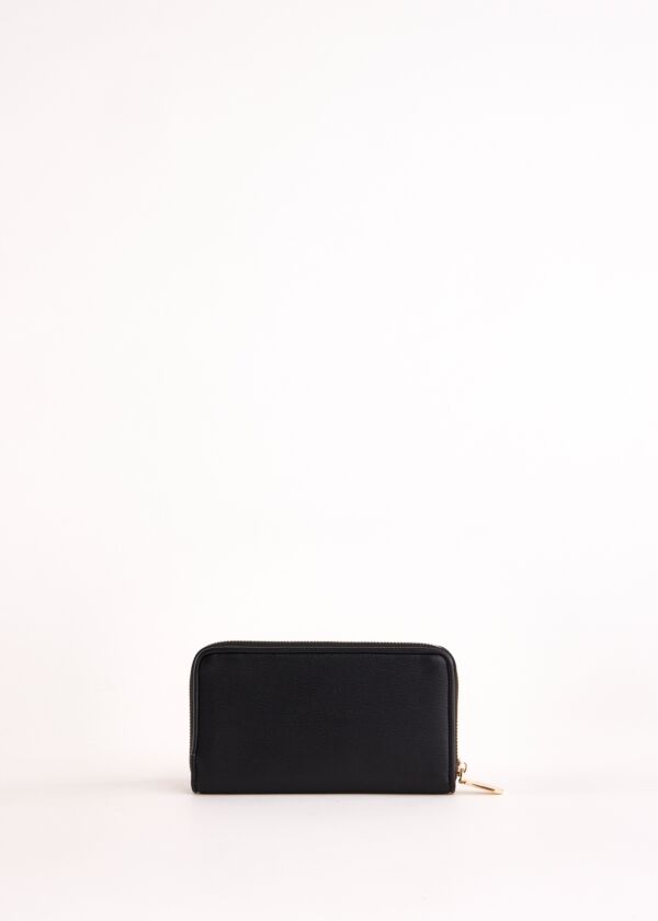 Black zip-around wallet