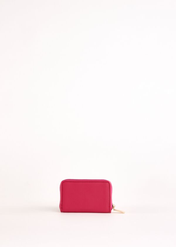 Fuchsia mini zip-around wallet