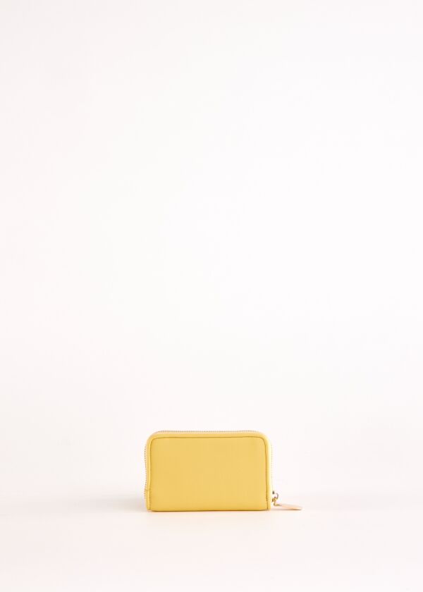 Yellow mini zip-around wallet