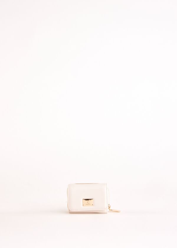 Mini portefeuille blanc zippé sur le pourtour Gaudì Fashion