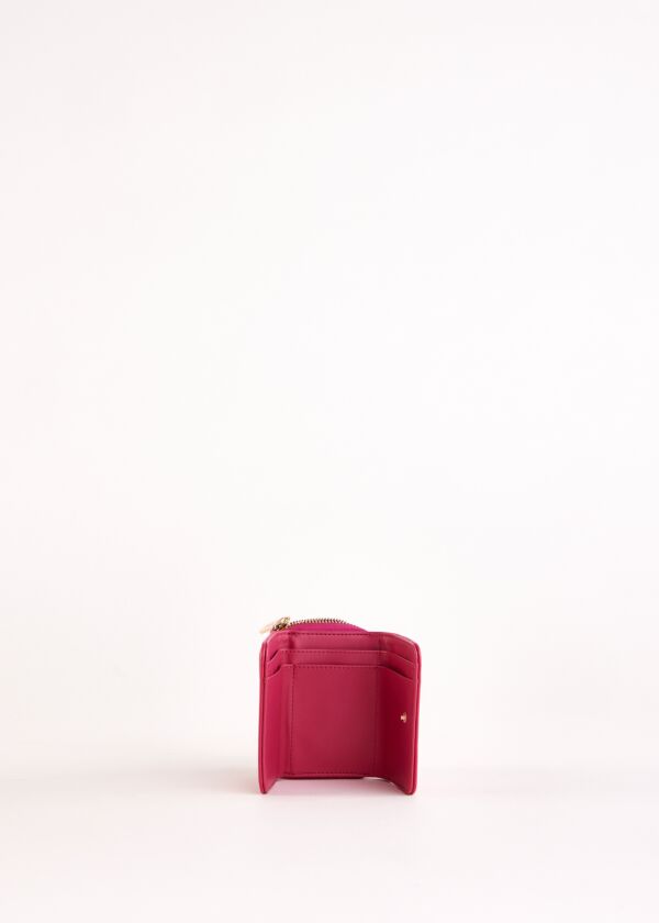 Mini portefeuille fuchsia zippé sur le pourtour