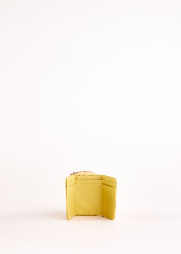 Mini portefeuille jaune zippé sur le pourtour