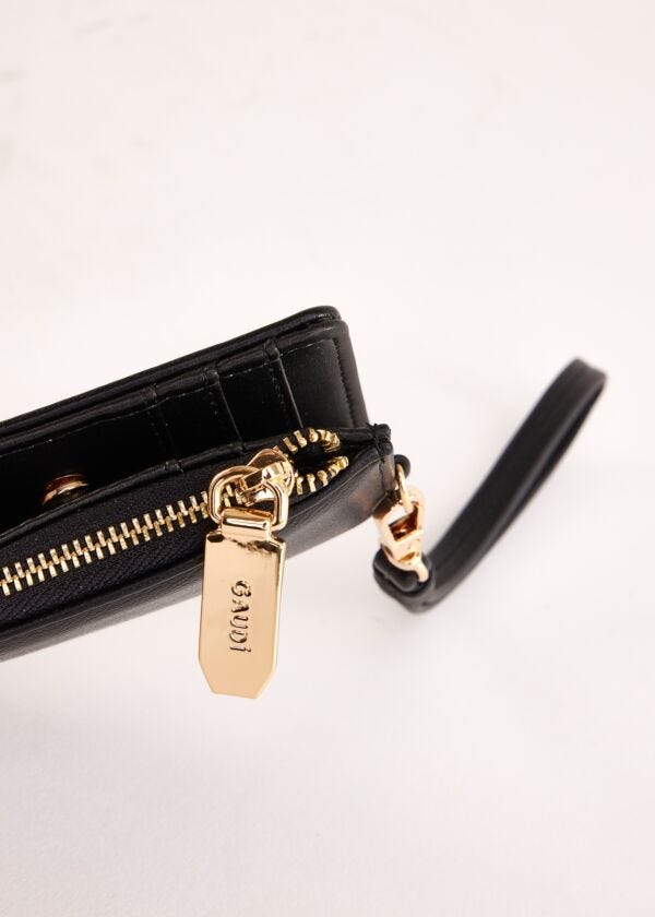 Black faux-leather card holder
