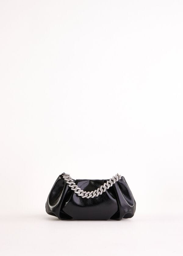 Pochette nera in similpelle lucida