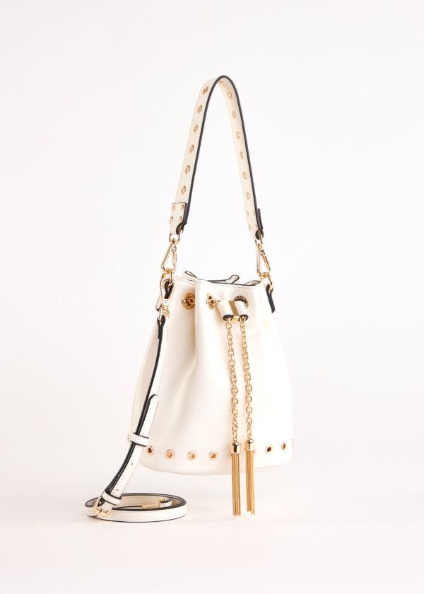Borsa a secchiello bianca Gaudì Fashion