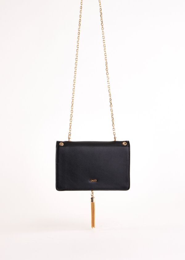 Sac à bandoulière noir en matière synthétique