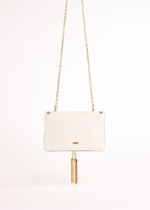 Borsa crossbody bianca in similpelle