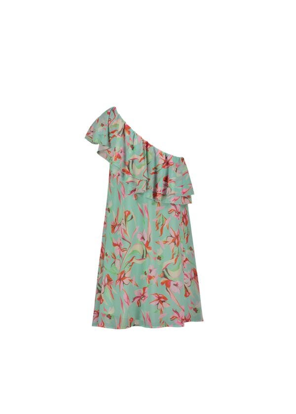 Robe asymétrique avec imprimé floral Yucca