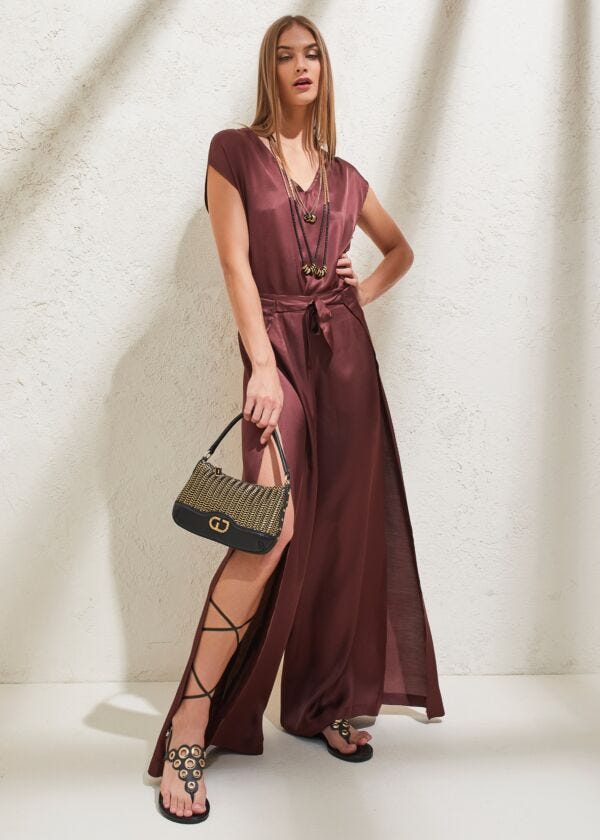 Blusa da donna marrone con scollo a V Gaudì Fashion