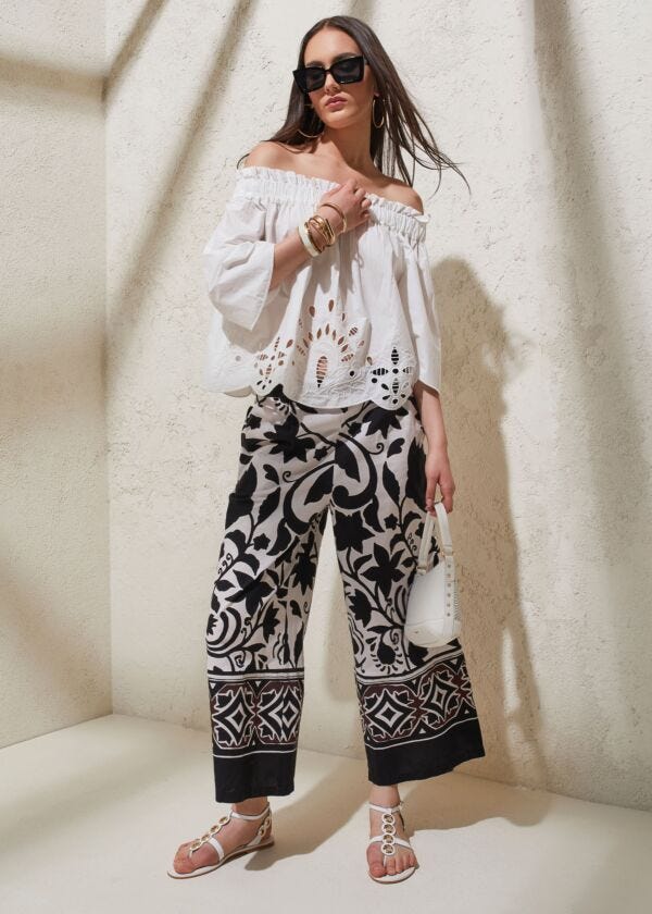 Pantaloni donna con stampa floreale Gaudì Fashion