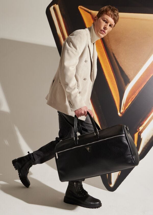 Black fauxleather duffel bag Gaudì Fashion