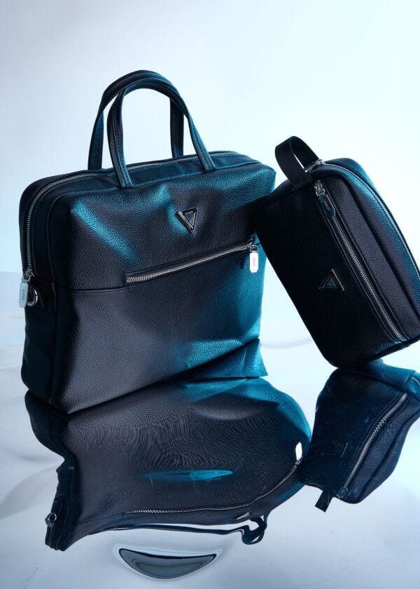 Black faux-leather briefcase Gaudì Fashion