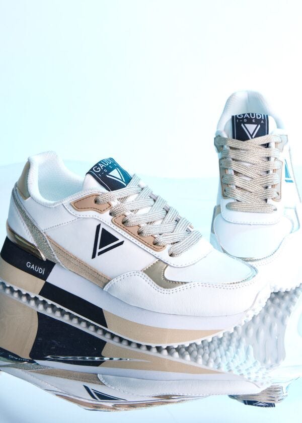 White leather running sneakers Gaudì Fashion