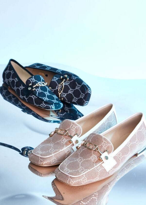 Beige jacquard moccasins Gaudì Fashion