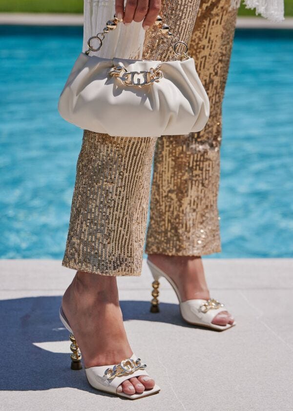 White leather sandals