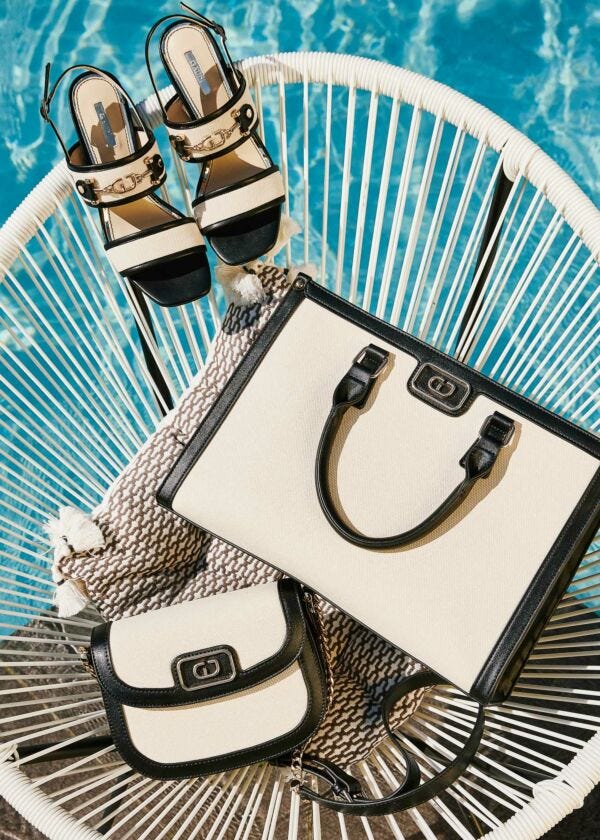 Shopping bag bianca in canvas Gaudì Fashion