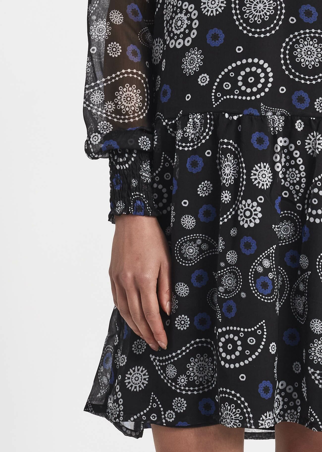 Fluid printed chiffon dress