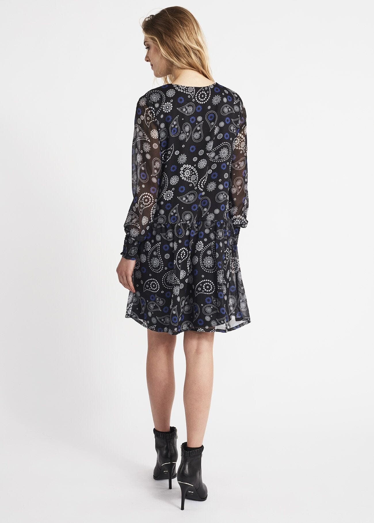 Fluid printed chiffon dress