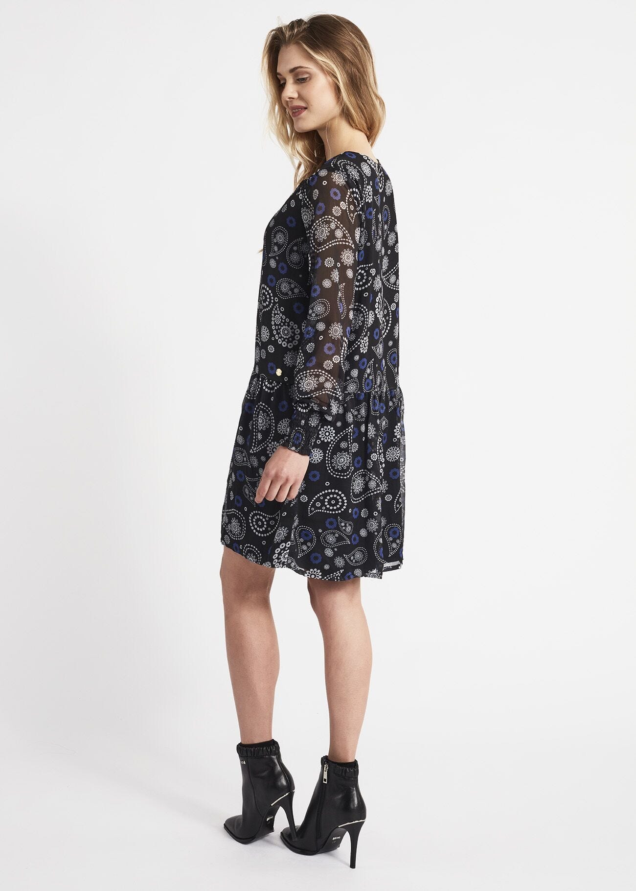 Fluid printed chiffon dress