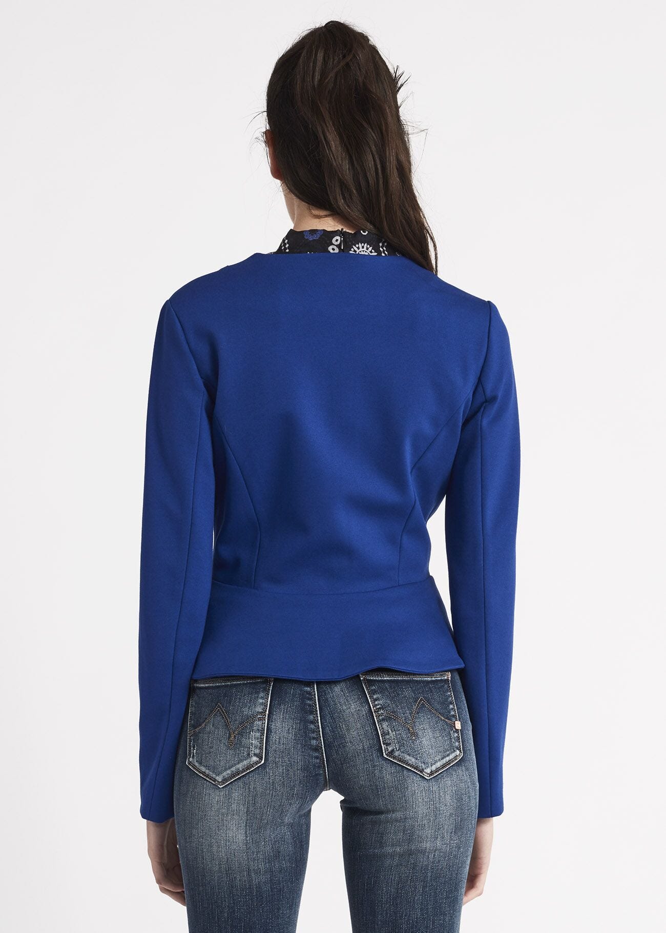 Biker jacket in stretch viscose