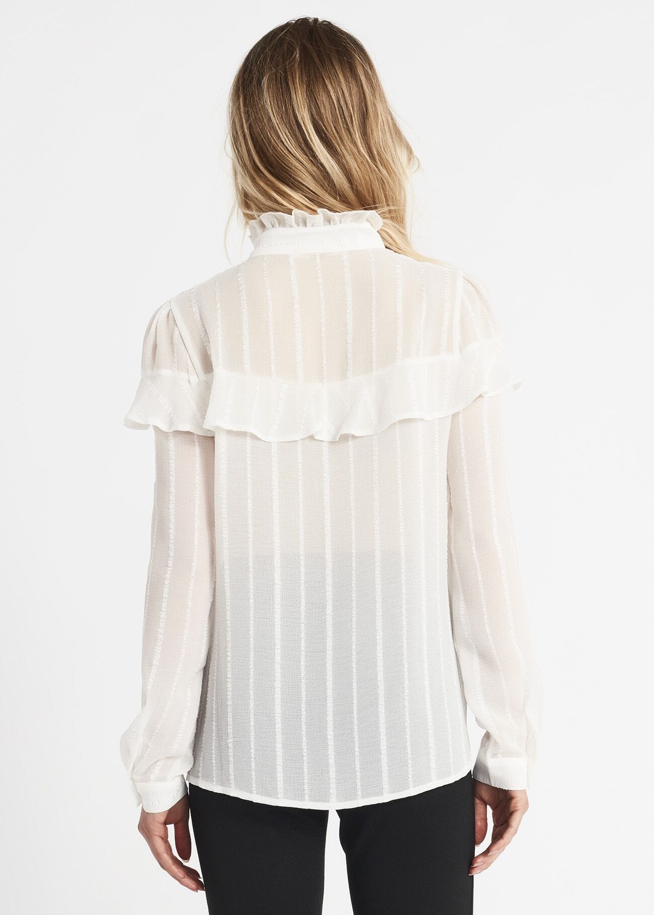 Camicia in chiffon con rouches