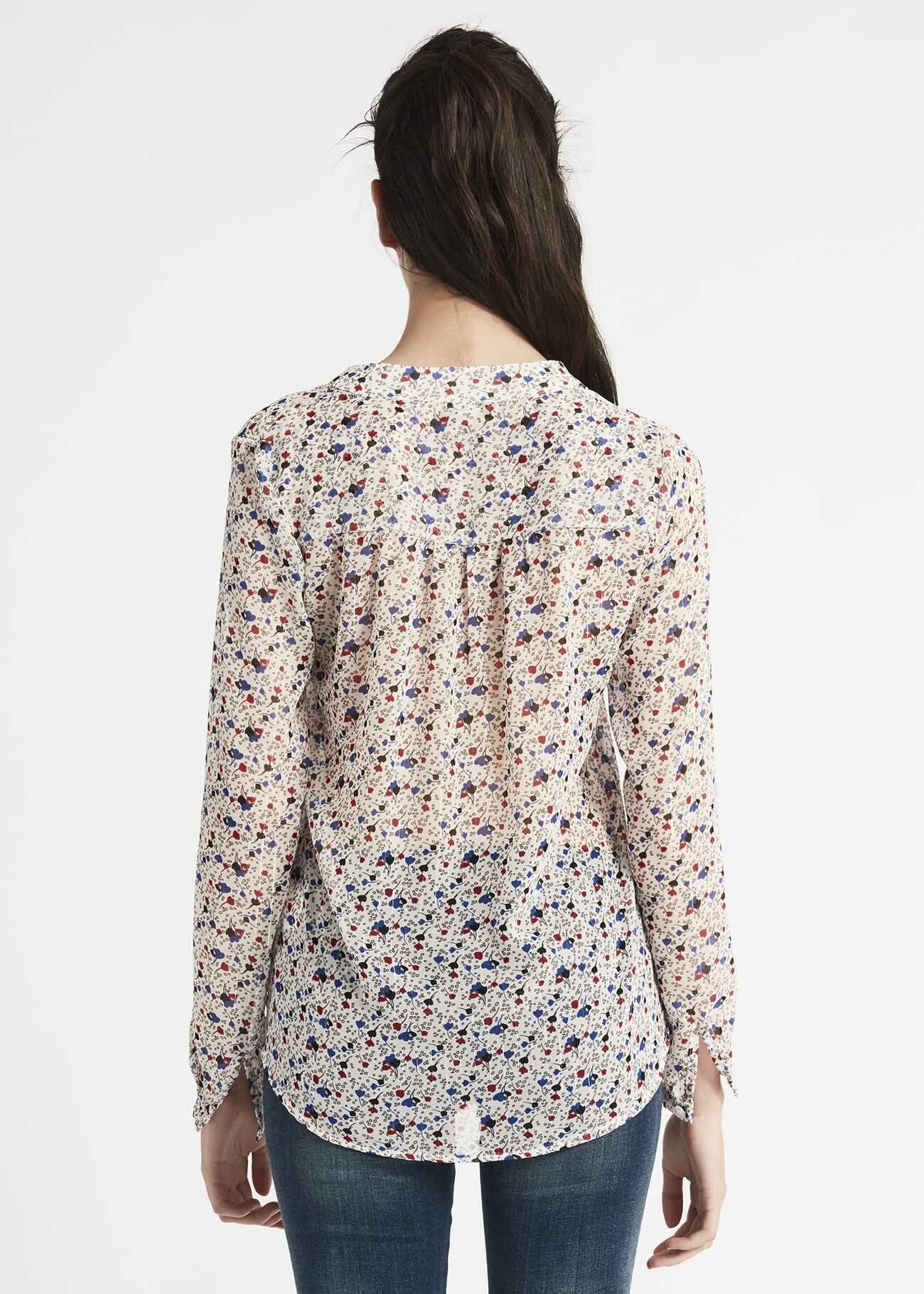 Blouse in lurex print georgette