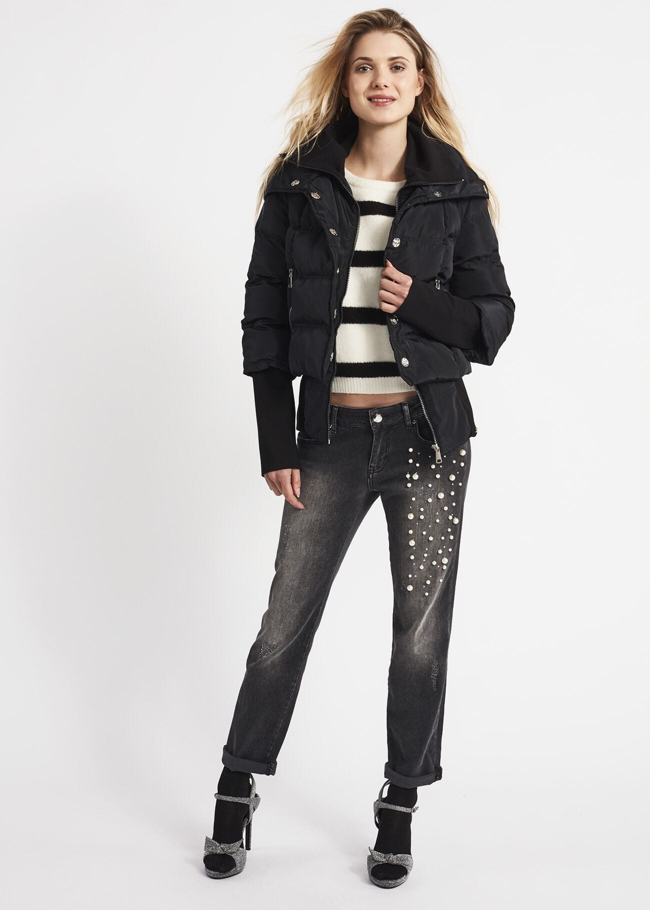 Boxy jumper with jacquard stripes