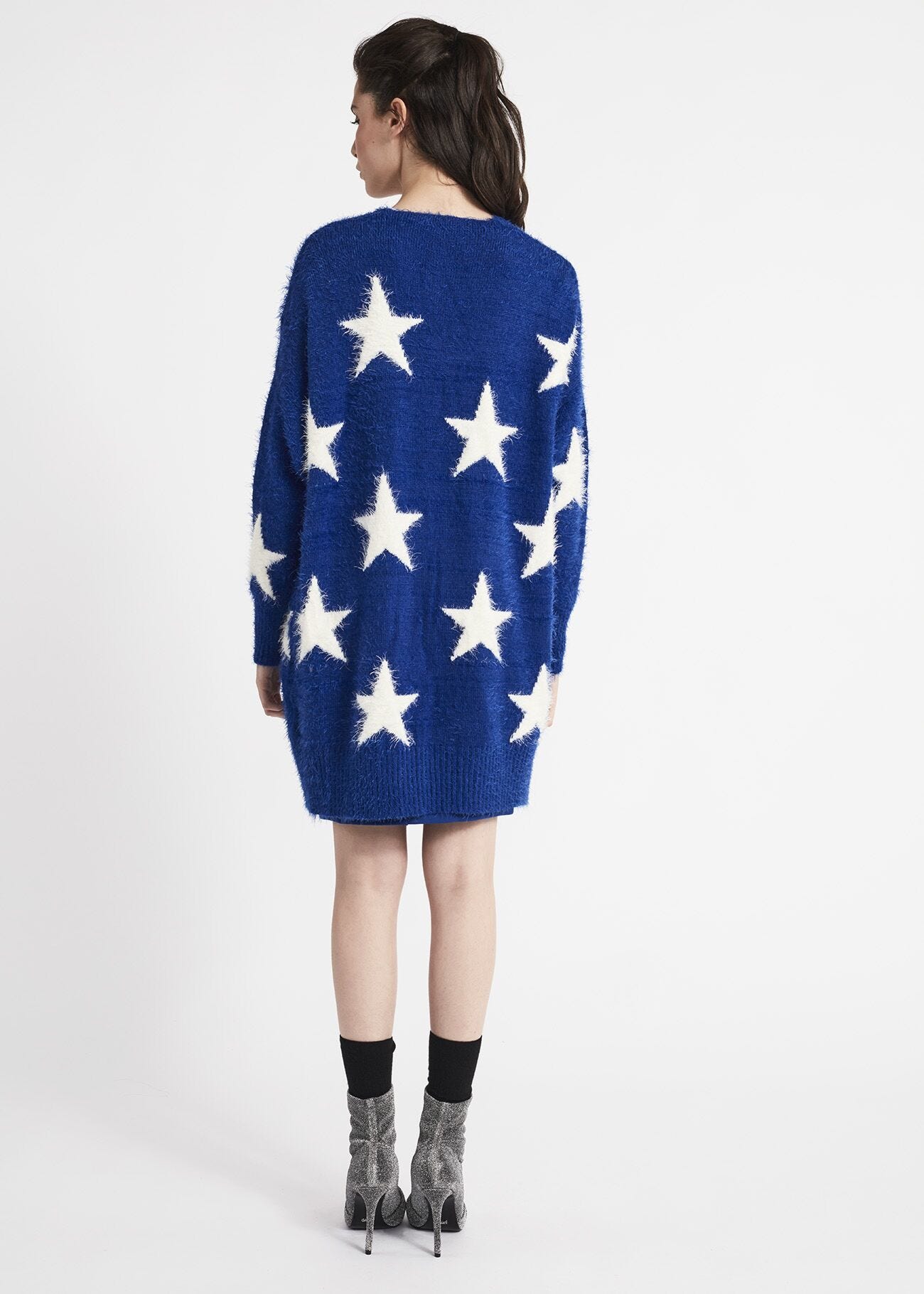 Maxi cardigan effetto pelliccia