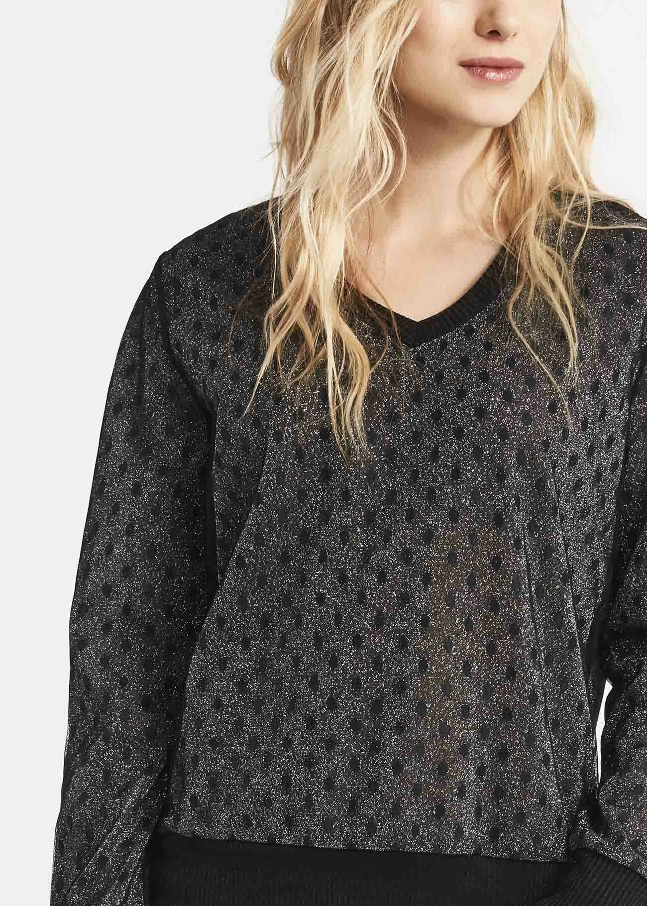 Tulle and lurex jersey jumper