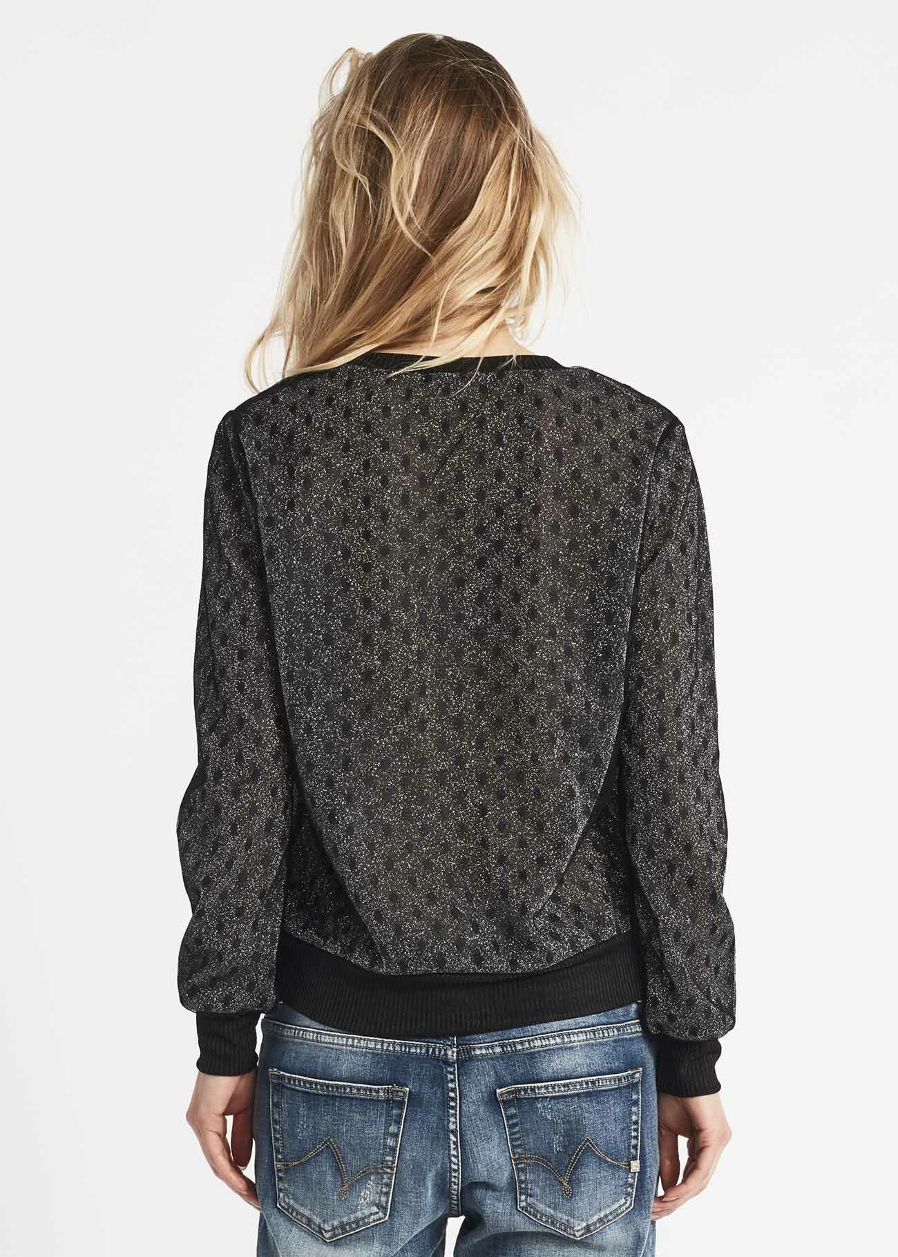 Tulle and lurex jersey jumper
