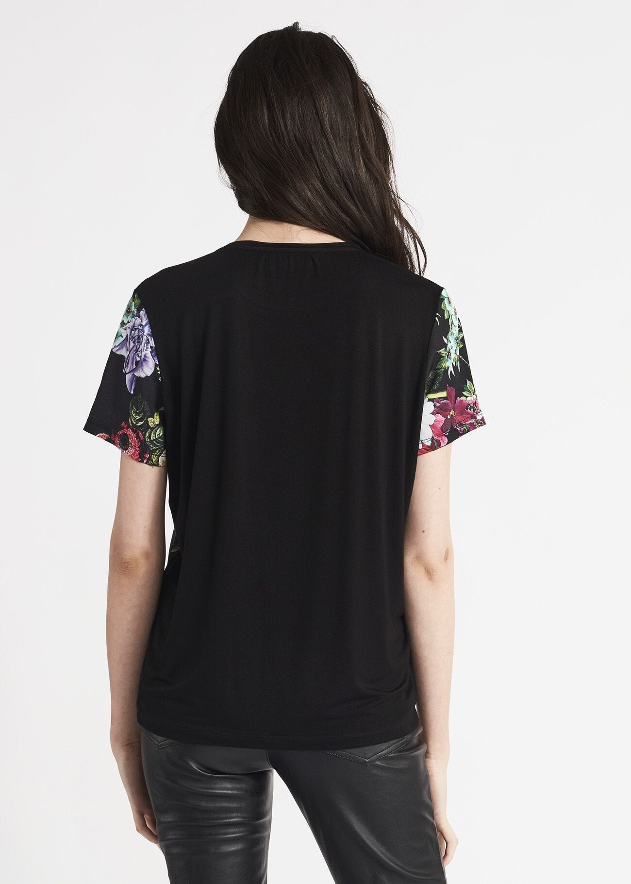 T-shirt in georgette con stampa