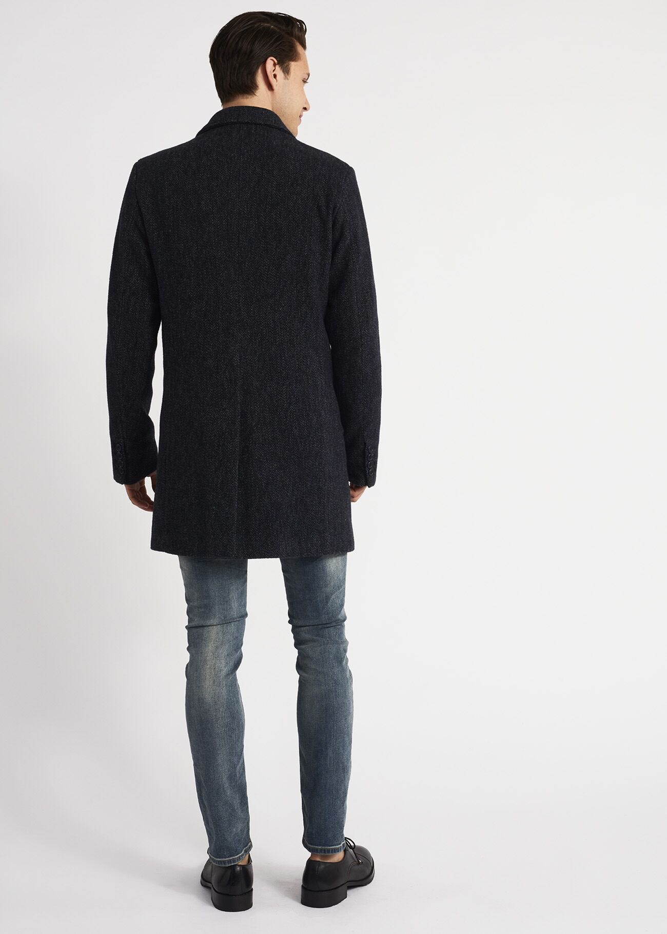Cappotto in lana chevron