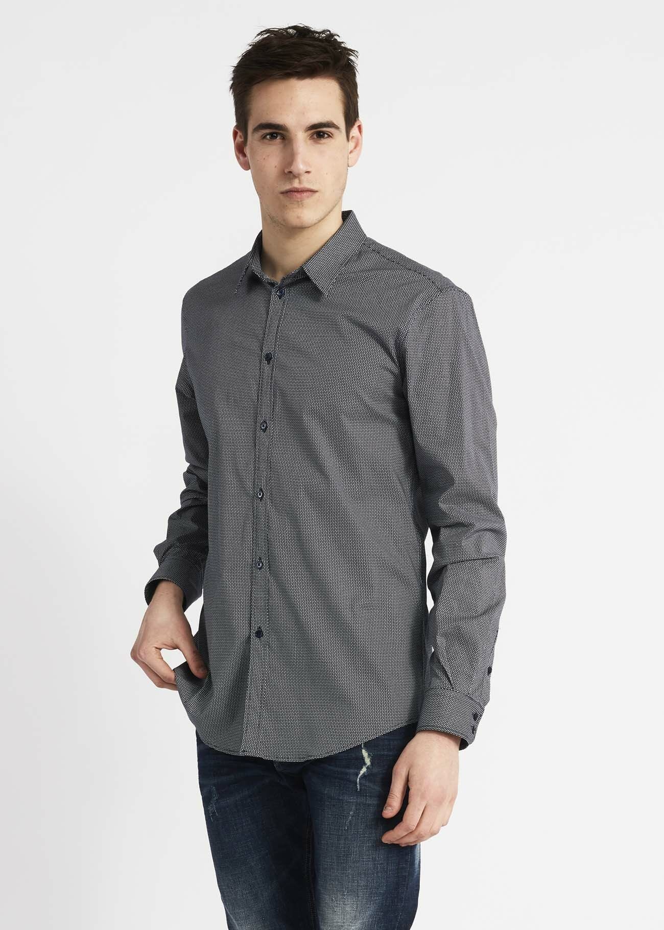 Camicia con micro fantasia