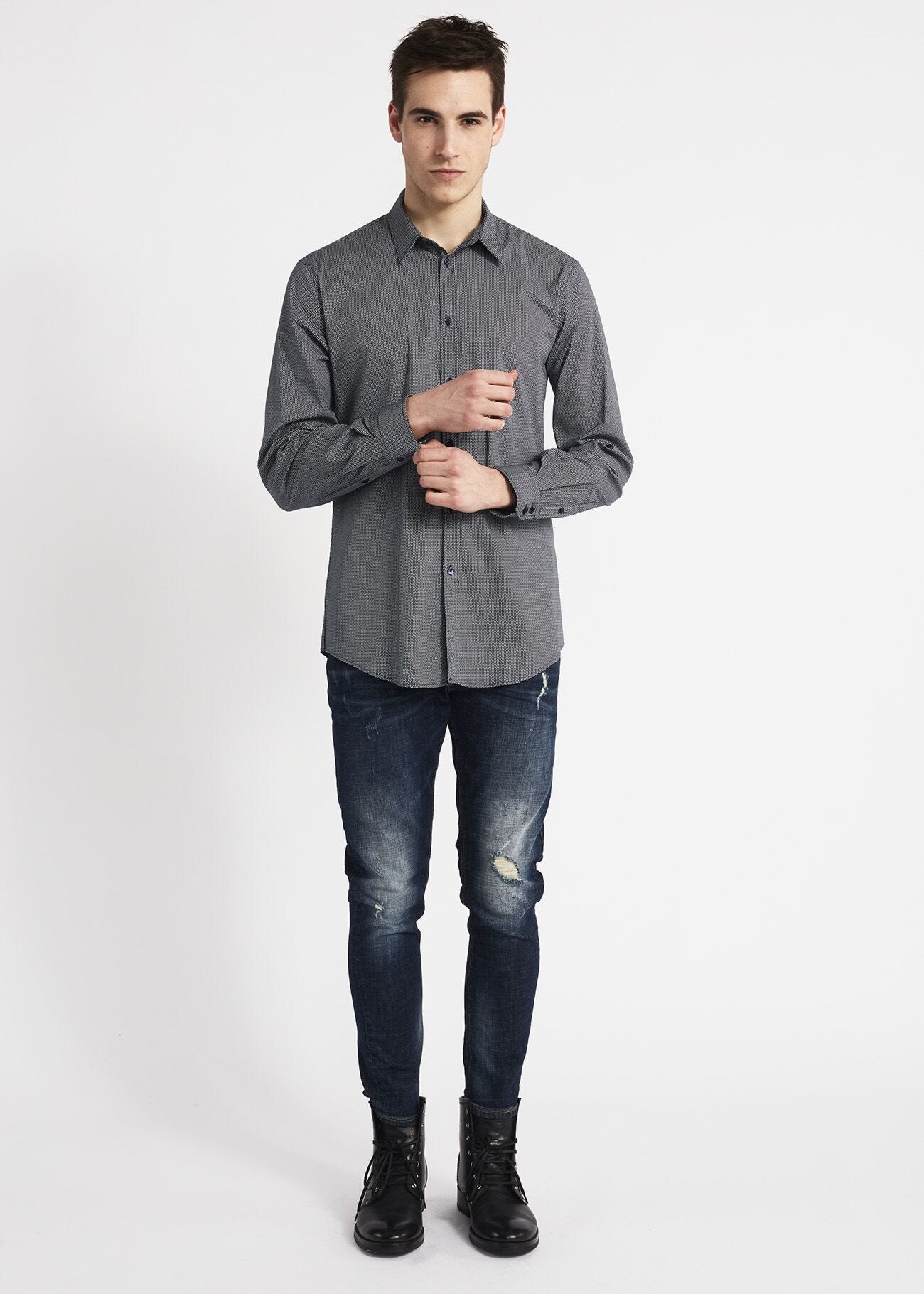 Camicia con micro fantasia