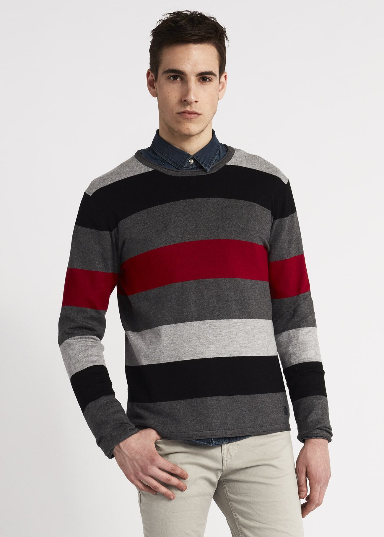 Jumper with maxi stripes
