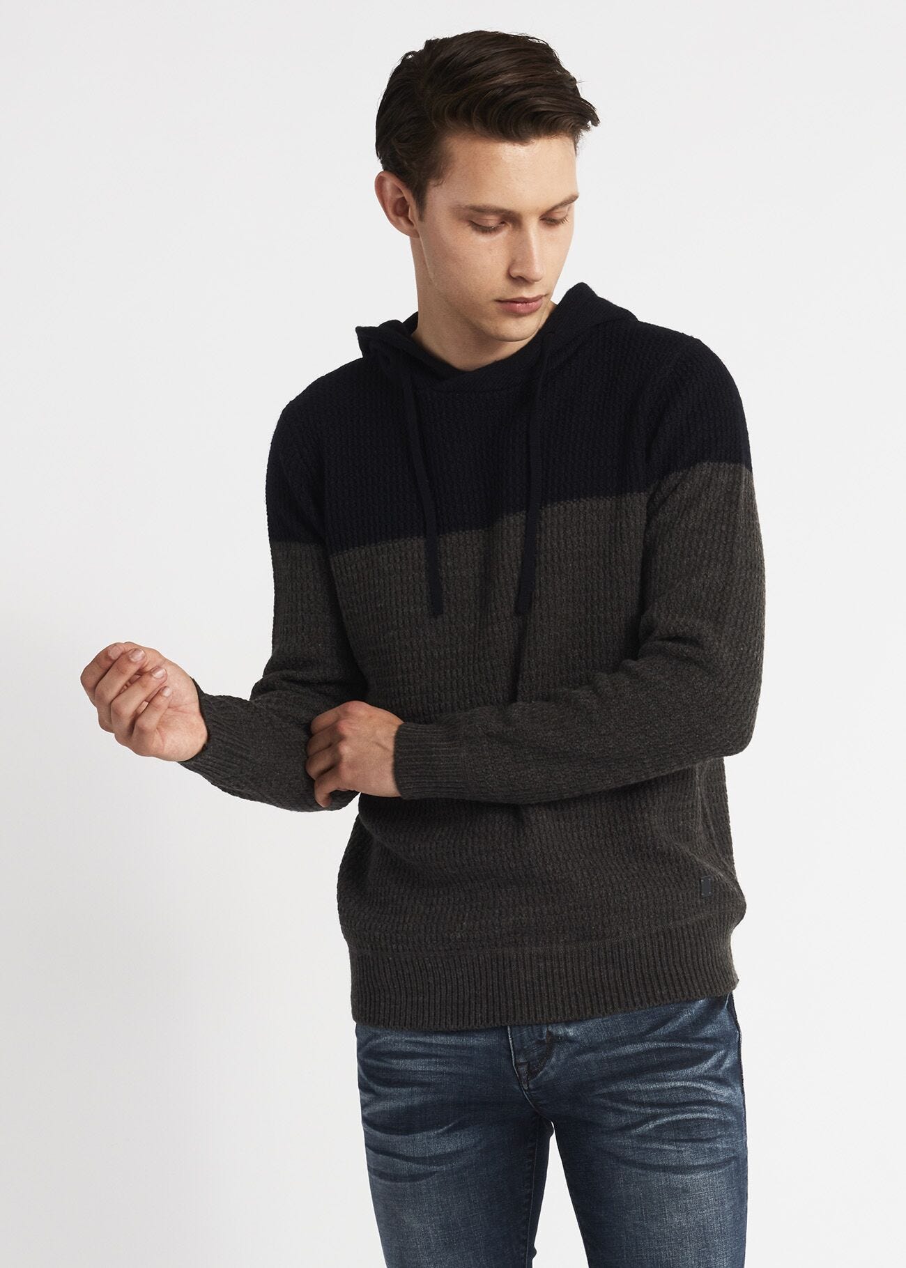 Jumper with hood and drawstring