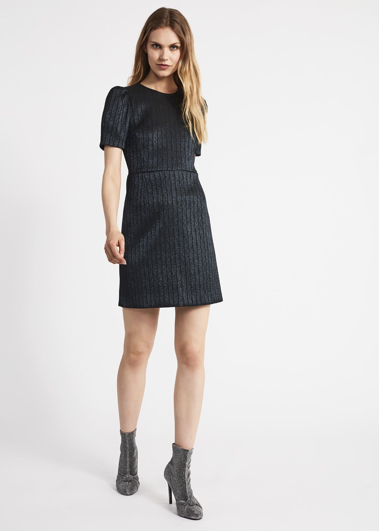 Mini dress in lurex jacquard