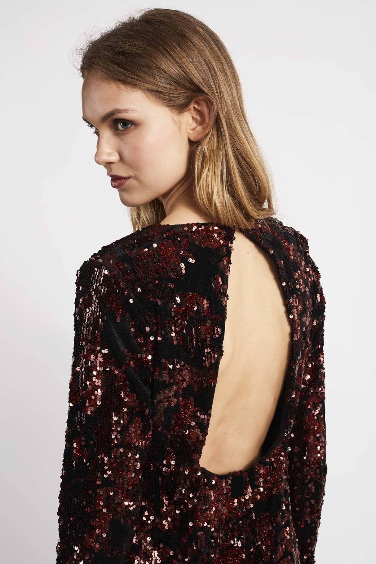 Velvet dress with sequins