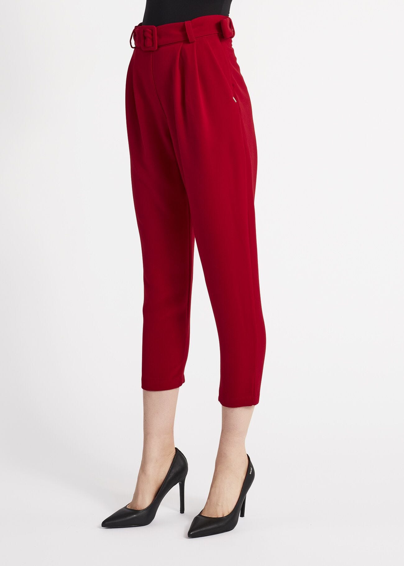 Carrot fit high waist trousers