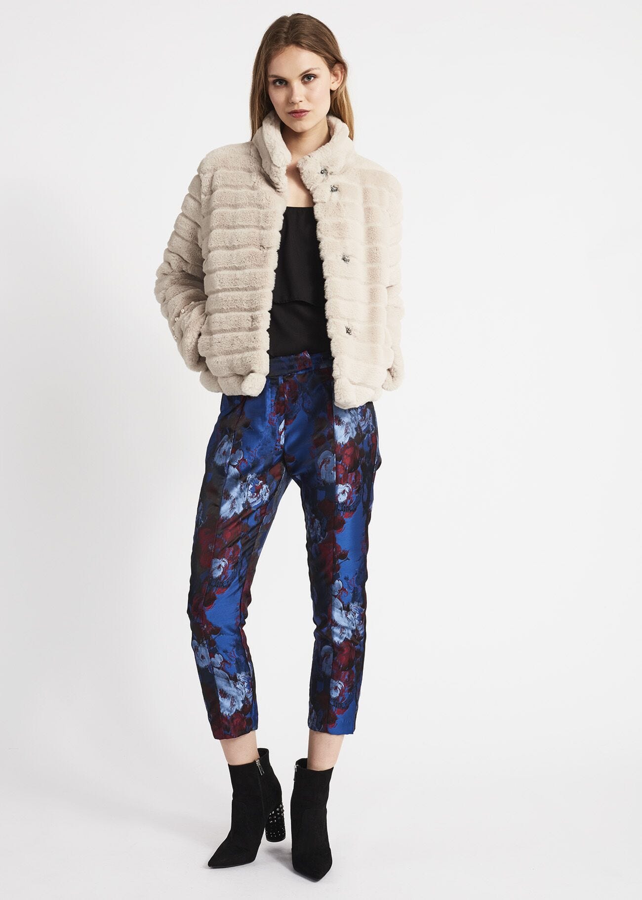 Jacquard cigarette trousers