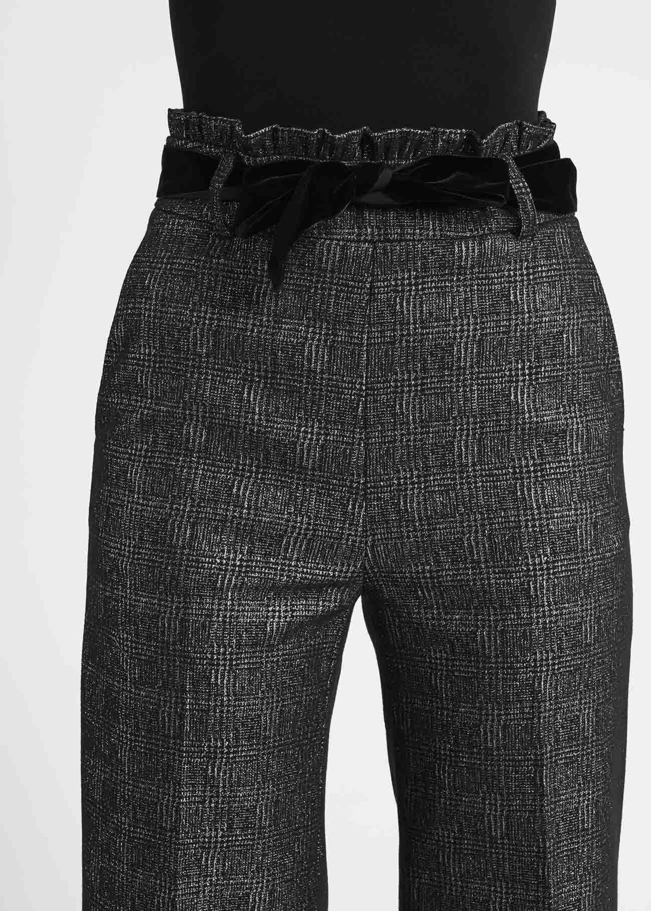 Pantaloni cropped in jacquard